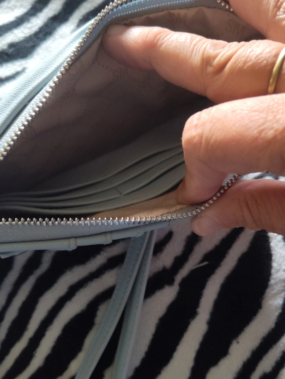 Steve Madden Light Blue Wristlet Phone Wallet